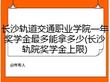 长沙轨道交通职业学院一年奖学金最多能拿多少(长沙轨院奖学金上限)