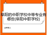 阜阳的中职学校中等专业有哪些(阜阳中职学校)