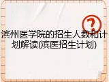 滨州医学院的招生人数和计划解读(滨医招生计划)
