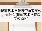 新疆艺术学院是否有双学位，为什么(新疆艺术学院双学位原因)