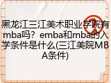 黑龙江三江美术职业学院有mba吗？emba和mba的入学条件是什么(三江美院MBA条件)