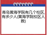 青岛黄海学院有几个校区,有多少人(黄海学院校区人数)