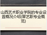 山西艺术职业学院的专业设置概况介绍(晋艺职专业概览)