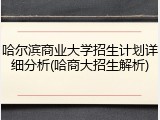 哈尔滨商业大学招生计划详细分析(哈商大招生解析)