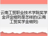 云南工贸职业技术学院奖学金评定细则是怎样的(云南工贸奖学金细则)