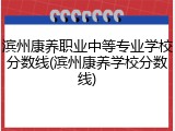 滨州康养职业中等专业学校分数线(滨州康养学校分数线)