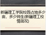 新疆理工学院校园占地多少亩，多少师生(新疆理工校情简况)