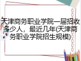 天津商务职业学院一届招收多少人，最近几年(天津商务职业学院招生规模)