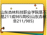 山东杏林科技职业学院是不是211或985高校(山东杏林非211/985)