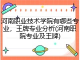 河南职业技术学院有哪些专业，王牌专业分析(河南职院专业及王牌)