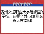 贵州交通职业大学是哪里的学校，在哪个城市(贵州交职大在贵阳)