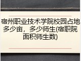 宿州职业技术学院校园占地多少亩，多少师生(宿职院面积师生数)
