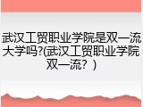 武汉工贸职业学院是双一流大学吗?(武汉工贸职业学院双一流？)
