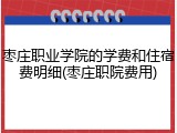 枣庄职业学院的学费和住宿费明细(枣庄职院费用)