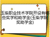 玉柴职业技术学院开设有哪些奖学和助学金(玉柴学院奖助学金)