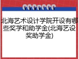 北海艺术设计学院开设有哪些奖学和助学金(北海艺设奖助学金)
