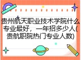 贵州航天职业技术学院什么专业最好，一年招多少人(贵航职院热门专业人数)