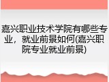 嘉兴职业技术学院有哪些专业，就业前景如何(嘉兴职院专业就业前景)