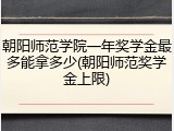 朝阳师范学院一年奖学金最多能拿多少(朝阳师范奖学金上限)