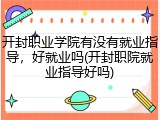 开封职业学院有没有就业指导，好就业吗(开封职院就业指导好吗)
