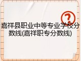 嘉祥县职业中等专业学校分数线(嘉祥职专分数线)