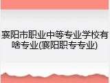 襄阳市职业中等专业学校有啥专业(襄阳职专专业)