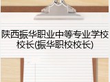 陕西振华职业中等专业学校校长(振华职校校长)