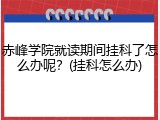 赤峰学院就读期间挂科了怎么办呢？(挂科怎么办)