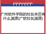 广州软件学院的校名来历有什么渊源(广软校名渊源)