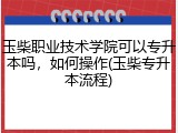玉柴职业技术学院可以专升本吗，如何操作(玉柴专升本流程)