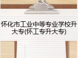 怀化市工业中等专业学校升大专(怀工专升大专)