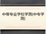 中等专业学校学测(中专学测)