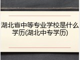 湖北省中等专业学校是什么学历(湖北中专学历)