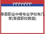 莘县职业中等专业学校有几家(莘县职校数量)