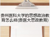 贵州医科大学的思想政治教育怎么样(贵医大思政教育)
