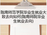 陇南师范学院毕业生就业大致去向如何(陇南师院毕业生就业去向)