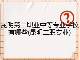 昆明第二职业中等专业学校有哪些(昆明二职专业)
