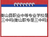 衡山县职业中等专业学校是三中吗(衡山职专是三中吗)