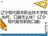 辽宁现代服务职业技术学院如何，口碑怎么样？(辽宁现代服务职院口碑)
