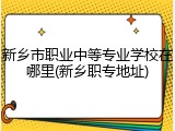 新乡市职业中等专业学校在哪里(新乡职专地址)