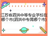 江苏省泗洪中等专业学校在哪个市(泗洪中专属哪个市)