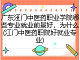 广东江门中医药职业学院哪些专业就业前景好，为什么(江门中医药职院好就业专业)