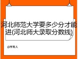 河北师范大学要多少分才能进(河北师大录取分数线)