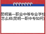 昆明第一职业中等专业学校怎么样(昆明一职中专如何)