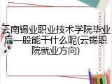 云南锡业职业技术学院毕业后一般能干什么呢(云锡职院就业方向)