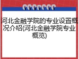 河北金融学院的专业设置概况介绍(河北金融学院专业概览)