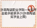 许昌陶瓷职业学院一年奖学金最多能拿多少(许昌陶瓷奖学金上限)