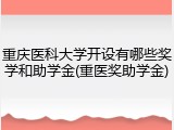 重庆医科大学开设有哪些奖学和助学金(重医奖助学金)