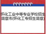 怀化工业中等专业学校招生简章市(怀化工专招生简章)