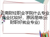 云南财经职业学院什么专业就业比较好，原因是啥(云财职好就业专业)